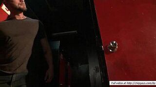 Sex shop cruisers gang on Seth Fisher porn video