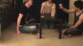Three super attractive twinks having gay sex porn video